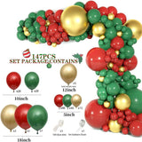 Christmas Balloon Green Gold Red Garland Arch Kit Candy Balloons Star Foil Balloons New Year Christma Party Decorations