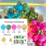179Pc Blue Avocado Green Rose Red Pink Balloons Arch Garland Kit Metal Balloons Gold Plam Leaves DIY Balloon Arch Birthday Decor