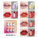 4/6 Colors Capsule Lipstick Set Non-stick Cup Long Lasting Moisturing Lip Gloss Velvet Sexy Lip Stick Lip Tint Makeup Cosmetic