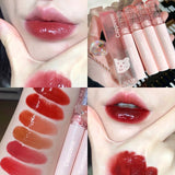 Waterproof Mirror Water Light Glass Lip Gloss Lip Glaze Nude Brown Clear Lip Tint Not Sticky Moisturizing Lipstick Lip Oil 1PC
