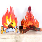 3Pcs Artificial Fire Fake Flame 3D Cardboard Camping Fire Centerpiece Festival Party Decoration Christmas New Year Kids Favors