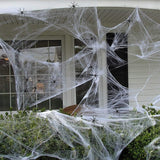 Spider Webs Halloween Decorations with Fake Spiders White Stretch Fake Cobweb for Halloween Outdoor and Indoor Scary Party Decor