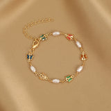 Exquisite Colorful Heart Bracelet For Women Charm Korean Crystal Zircon Metal Chain Bracelets&Bangle Party Birthday Jewelry Gift