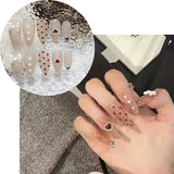 24PCS/box Mid-length  stiletto nail tips Gradients wear full cover paragraph fashion Manicure patch false fingernails for girls