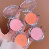 Single Color Matte Embossed Petal Blush Palette Peach Cream Pink Orange Cheek Contour Makeup Rouge for Women Beauty Cosmetics