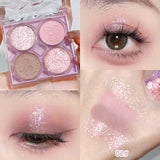 4 Colors Eyeshadow Palette Quad Small Dish Glitter Powder Pearl Matte Makeup Eye Shadow Plate Shimmer Cosmetics Makeup Accessory