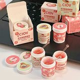 3Pcs Strawberry Ice Cream Lip Masks Moisturizing Unisex Lip Balm Set Fade Lip Lines Lip Oil Honey Peach Korean Lip Care Comestic