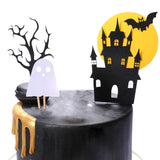 Halloween Cake Toppers DIY Cupcake Topper Castle Ghost Witch Vampire Pumpkin Cake Flags Kids Birthday Wedding Party Baking Decor