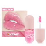 Fruity Lip Oil Relieves Dry Moisturizing Lip Gloss Fades Lip Water Light Lips Big Brush Head Cute Korean Makeup Lip Oil Primer