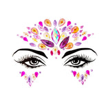 Face Festival Stickers 3D Eyebrow Diamond Temporary Tattoo Kids Show Makeup Halloween Party DIY Face Jewelry Tattoo Decoration