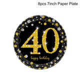 Black Gold Birthday Party Decorations 30 40 50 Years Old Birthday Adult 30th 40th 50th Birthday Background Backdrop Anniversary