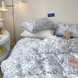 Pisoshare Korean Style Bedding Set Boys Girls Twin Queen Size Duvet Cover Flat Sheet Pillowcase Bed Linen Kids Adult Fashion Home Textile