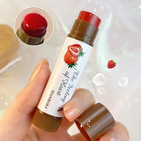 1PC Fruit Lip Balm Peach Tea Color Lip Gloss Natural Lasting Moisturizing Lighten Lip Lines Color Changing Jelly Plump Lip Care
