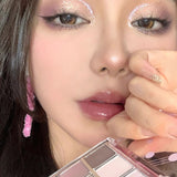 Nine-color Eye Shadow Palette Iris Purple Glitter Pearly Eyeshadow Palette Fashion Korean Shiny Eye Shadow Charming Eye Makeup