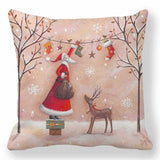 45cm Merry Christmas Cushion Cover Pillowcase Christmas Decorations for Home Ornament Happy New Year Christmas Decor 2023
