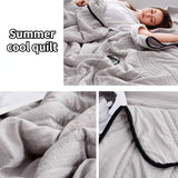 Pisoshare Summer Cooling Blanket Lightweight Silky Air Conditioner Solid Color Quilt Breathable Quilt Core Quilted Cooling Blanket