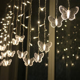 3.5m Butterfly LED Curtain Lights Christmas Garland  LED String Fairy Lights For Holiday Wedding Party Home New Year Decoration