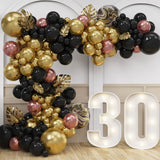 113/89pcs Black Gold Balloon Garland Arch Kit Confetti Latex Balloon New Year 2023 Party Decoration Adult Birthday Baby Shower