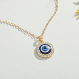 Classic Evil Eye Charms Necklace for Woman Blue Resin Round Pendants Couple Necklace Lucky Jewelry Fashion Friendship Gift