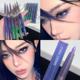 Pisoshare Shiny Diamond Eyeliner Pencil Green Gold Purple Glitter Eye Shadow Lying Silkworm Pen Waterproof Beauty Cosmetics Women Makeup