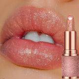 Glitter Diamonds Lipstick 3 Colors  Waterproof Temperature Change Lipsticks Long Lasting Non-stick Cup Lip Tint Makeup Cosmetics