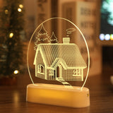 Christmas Decorations for Home Tree Elk Christmas 3D Acrylic USB Night Light Xmas Gift Navidad New Year Home Decore Garland