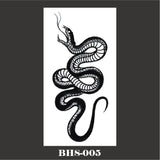 Black Snake Temporary Tattoo Stickers for Women Men Body Waist Waterproof Fake Tattoo Dark Wine Big Size Snake Tattoo New