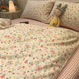 Pisoshare European Ins Floral Brushed Home Bedding Set Simple Soft Duvet Cover Set With Sheet Comforter Covers Pillowcases Bed Linen