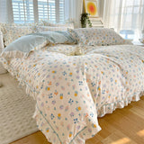 Pisoshare 100% Cotton Duvet Cover Bed Linen Floral Bedding Set Elegant Flower Quilt Cover Single Queen King Size
