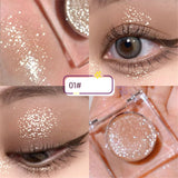Monochrome Glitter Eyeshadow Shiny Diamond Eye Shadow Palette Highlighter Powder Shimmer Bright Earth Color Eye Makeup Cosmetics