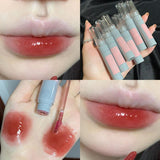 Pink Clear Mirror Water Lip Gloss Lip Glaze Transparent  Waterproof Glossy Liquid Lipstick Red Lip Tint Makeup Korean