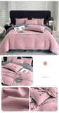 Pisoshare 100% Cotton Plaid Geometric Bedding Set  Knit Bed Linens Sheet Pillowcase Home Textile Soft Bed Linen