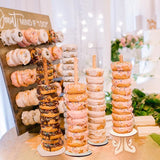 Wedding Decoration Wood Donuts Wall Wooden Holds Stand Dessert Doughnut Table Holder Kids Birthday Party Supplies Baby Shower