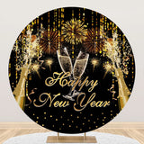 Fireworks Round Backdrop Photography Merry Christmas Happy New Year Festival Party Baby Portrait 2023 Newborn Kids Background