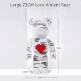 Creative Ideas Love Violent Bear 73CM Large Bearbrick Model with Light Building Blocks Brick Toys Kids Christmas Birthday Gift