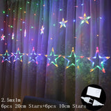 2023 Navidad Balls Moon Star Curtain Lights Fairy Garland Christmas Decorations for Home Outdoor Wedding Party Room Lights Decor