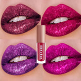 4 Color/set  Metallic Fine Glitter Matte Liquid Lipstick Waterproof Shimmer Lip Gloss Satin Metallic Color Lasting Makeup Beauty