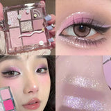 Seven-color Rose Pink Color Eyeshadow Palette Pearly Matte Glitter Eyeshadow Pallete Shiny Earth Color Eye Shadow Eye Pigments