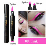 4pcs Double Head Waterproof Liquid Eyeliner Moon Star Heart Shapes Tattoo Stamp Quick To Dry Eye Liner Pencil Makeup Tool