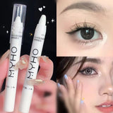 Pisoshare Waterproof Diamonds Glitter Eyeshadow Eyeliner Pencil Eyes Makeup Highlighter Pearl White Silver Brighten Silkworm Eyeliner Pen