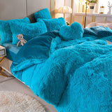 High-end Luxury Mink Velvet Duvet Cover Thickened Warm Lamb Wool Plush Quilt 1 PCS Pillow Case Winter Bedding Girl Bed Decor