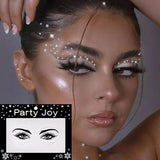 3D Crystal Temporary Tattoo Sticker Glitter Eyebrow Makeup Face Eyes Diamond Pearl Jewels Stickers Festival Body Art Decorations