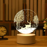 Romantic Love 3D Lamp Heart-shaped Acrylic LED Night Light Tree Decorative Table Lamp Valentine&#39;s Day Christmas Decoration Gifts