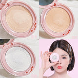 Embossed Feather Soft Honey Powder Cake Light  Delicate Concealer Oil Control Makeup Invisible Pores Long Lasting Face Makeup
