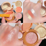 3 In 1 Matte Highlighter Blush Palette Multifunctional Face Makeup Palette Pearly Blush Shiny Eyeshadow Face Contour Palette