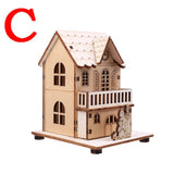 Festival Led Light Wood House Christmas Tree Decorations for Home Decoration Wooden House DIY Gift Window Decoration