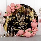 Fireworks Round Backdrop Photography Merry Christmas Happy New Year Festival Party Baby Portrait 2023 Newborn Kids Background