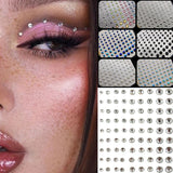 Pisoshare Mixed Size Eyeshadow Diamond Stickers for Face Body Festival Decoration Self Adhesive Colored Diamonds Stickers Nail Rhinestone