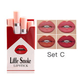 4Pcs Matte Velvet Cigarette Lipstick Long Lasting Moisturizing Lip Gloss Waterproof  Lip Balm Kit Cosmetic Accessories Gift