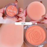 Single Color Matte Embossed Petal Blush Palette Peach Cream Pink Orange Cheek Contour Makeup Rouge for Women Beauty Cosmetics
